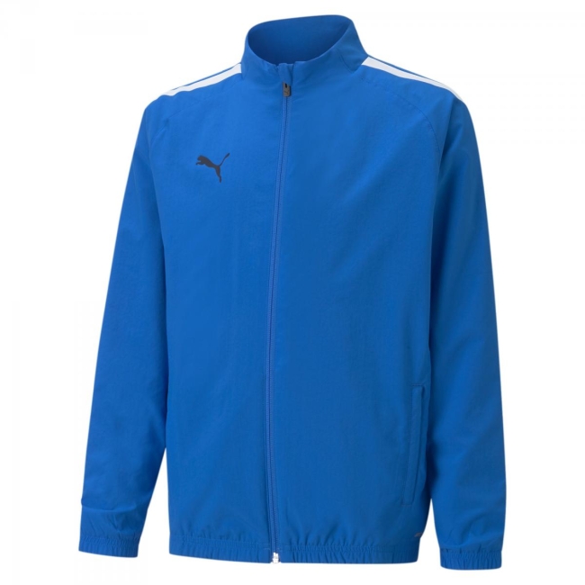 Puma-teamLIGA Sideline Jkt Jr Electric Blue Lemonade-White | 140