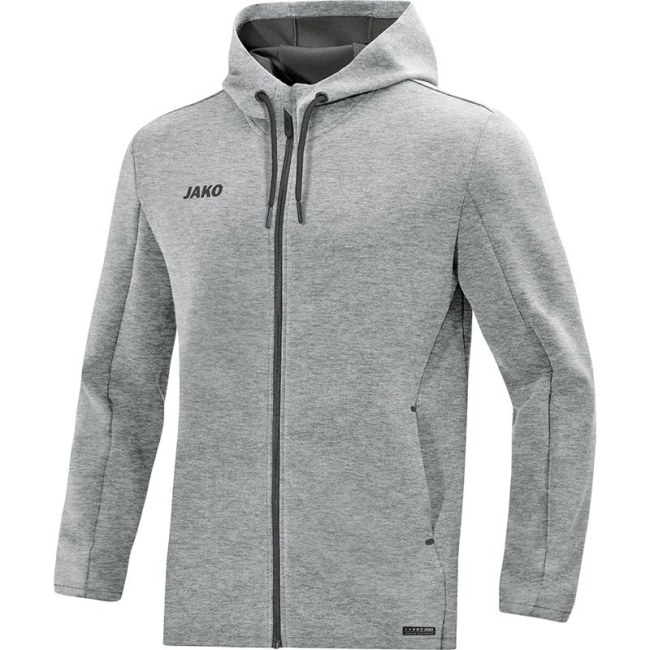 Kapuzenjacke Premium Basics grau meliert | 38