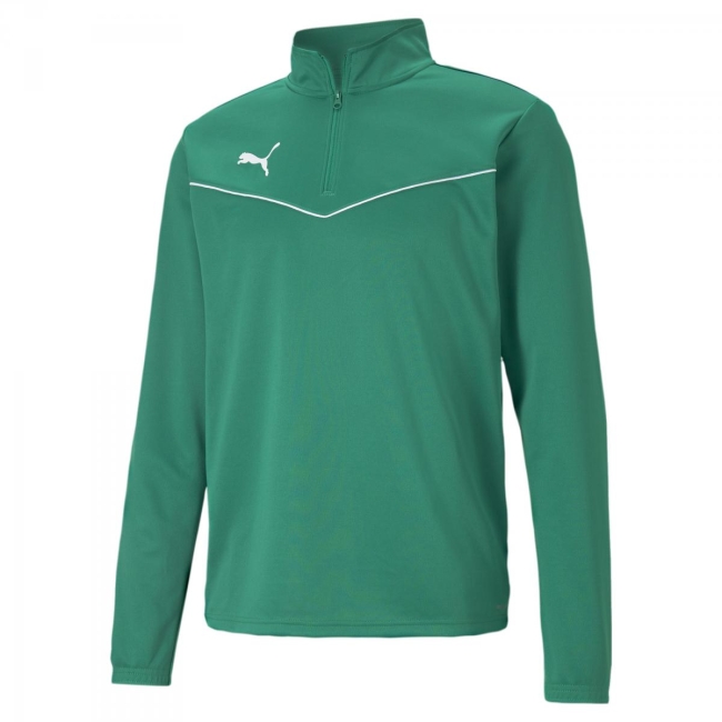 Puma-teamRISE 1/4 Zip Top Pepper Green-Puma White | L