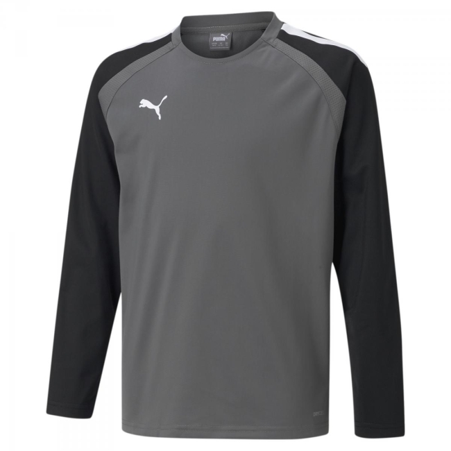 Puma-teamLIGA Training Sweat Jr Smoked Pearl-Puma White | 176