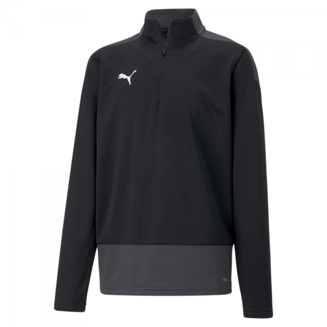 Puma-teamGOAL 23 TRG 1/4 Zip Jr Puma Black-Asphalt | 164